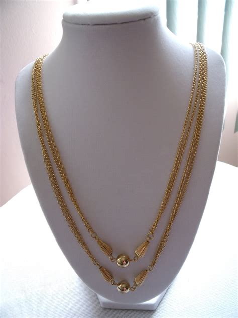 Vintage Gold Chain Necklace Long 1960s - Etsy