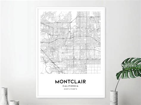 Montclair Map Print, Montclair Map Poster Wall Art, Ca City Map ...