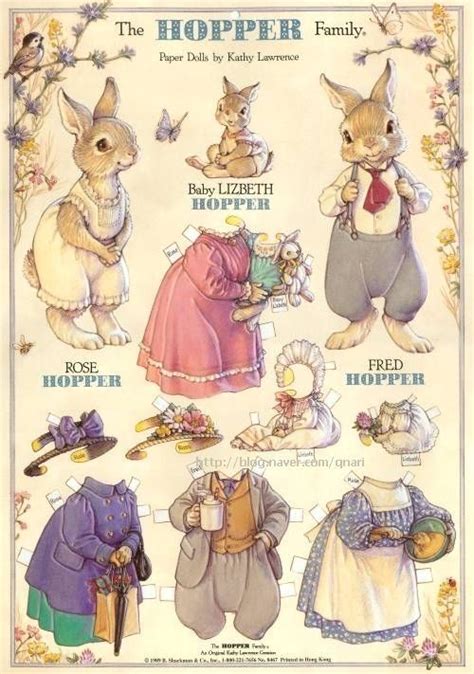 Vintage Rabbit Paper Dolls