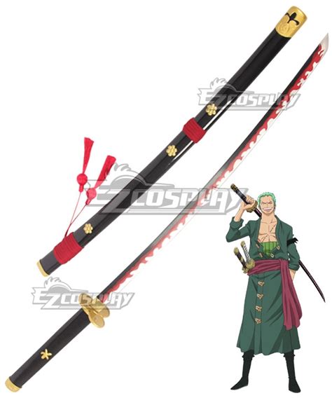 80cm Anime Roronoa Zoro Katana Sword Wooden Enma Purple 54 OFF