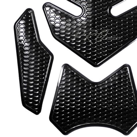 Pcs Perforated Polished Black Tank Pad Fuel Cap Cover Gsxr Gsxs