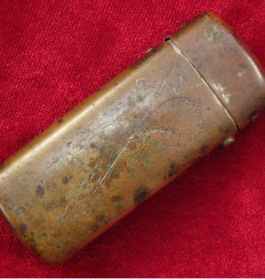 Civil War Antique Match Safe Match Holder Old Rare Brass Match Safe