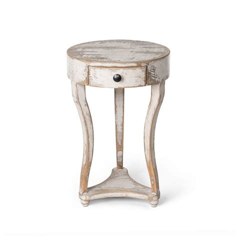 Antiqued Grey Round Accent Table Antique Farmhouse