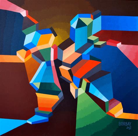 Mindscape Cubic Abstraction On Canvas Borbay