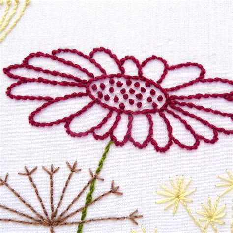 Wildflower Meadow Hand Embroidery Pattern Wandering Threads Embroidery