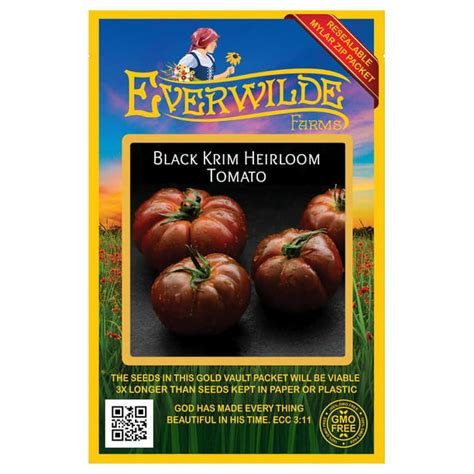 Everwilde Farms 50 Black Krim Heirloom Tomato Seeds Gold Vault