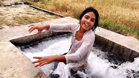 Indian Village Girls Bathing