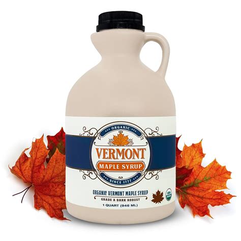 Vermont Maple Syrup 32 Oz Grade A Dark Robust Organic Maple Syrup 100 Pure