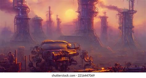 Industrial Area Cities Future Illustration Concept Art Photos and ...