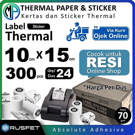 Jual Kertas Stiker Label Termal Paper Thermal Sticker Untuk Resi