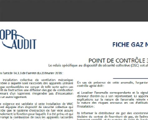 Certificat de conformité gaz COPRAUDIT