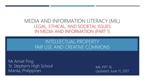 7 Legal Ethical And Societal Issues In Media And Information Part 1