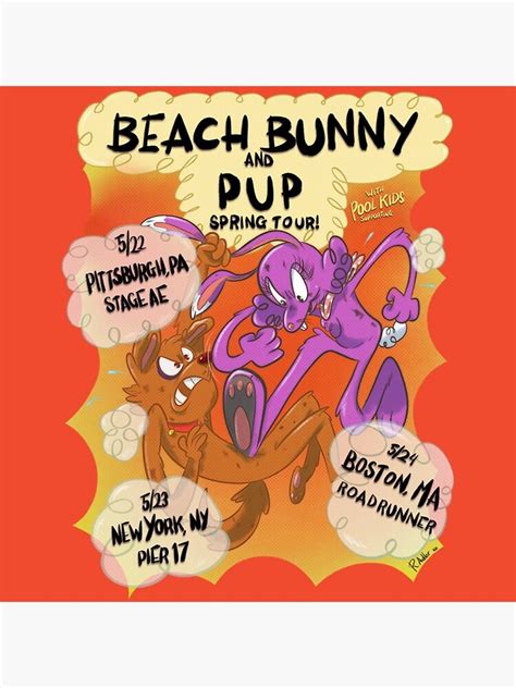 Beach Bunny And Pup Spring Tour Poster Sticker For Sale By Nics