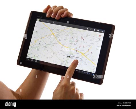 Android Tablet Google Maps Stock Photo Alamy