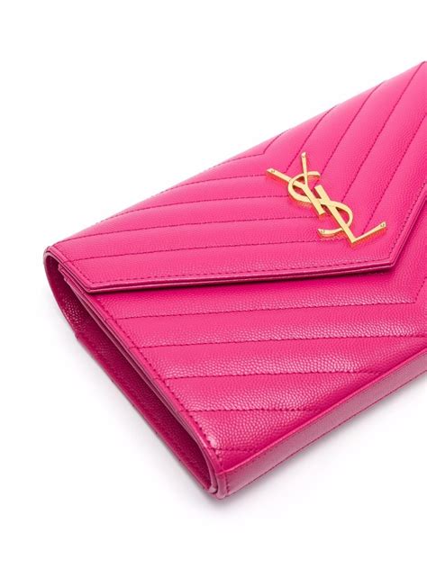 Saint Laurent Monogram Wallet On Chain In Rosa ModeSens