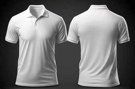 Premium Photo Blank White Polo Tshirt For Men Template Polo Shirt