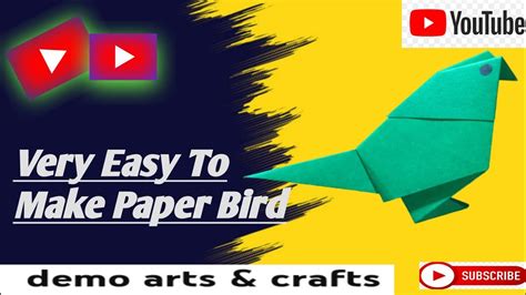 How To Make A Paper Bird Paper Bird With Paper Very Easy Youtube