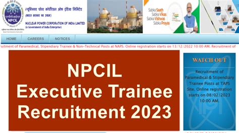 NPCIL Recruitment 2023 Apply Online For 325 Executive Trainee Posts