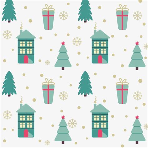 Premium Vector Simple Christmas Seamless In Craft Cartoon Style