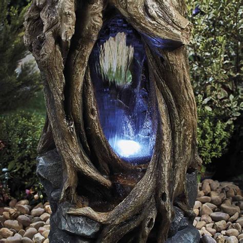 Serenity Hollow Tree Trunk Waterfall Water Feature Garden Gear