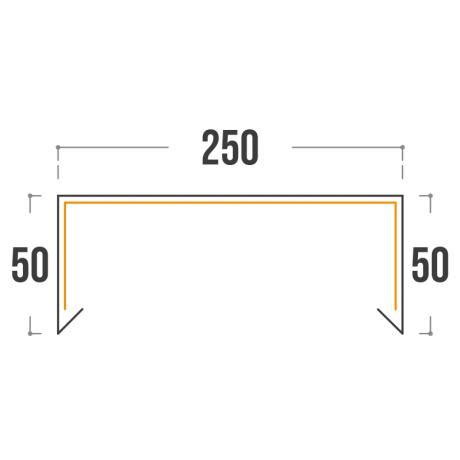 Eclisse De Jonction Alu RAL 9005 Pour Couvertine Largeur 250 Mm