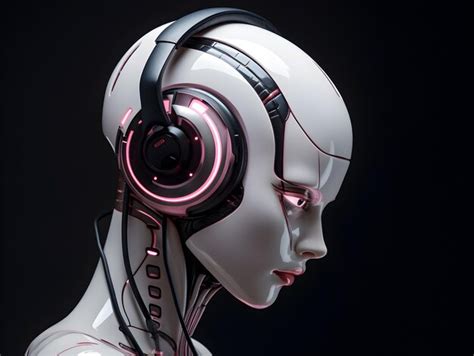 A Robot With A Headphones That Says The Robot Premium Ai Generated Image