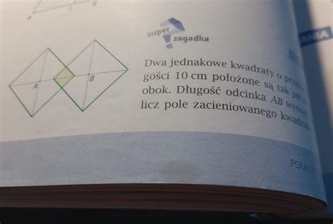 dwa jednakowe kwadraty o przekątnych długości 10 cm położone są tak jak