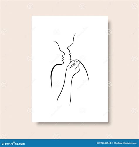 Minimal And Abstract Continuous Line Drawing Of Vector Image Stock