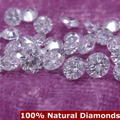 Real Loose Diamonds 150mm 100 Natural Round Brilliant Cut Etsy