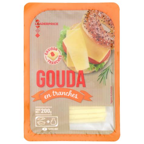 Gouda en tranches au lait pasteurisé Leader Price 200g sur franprix fr