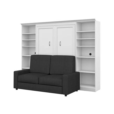 Modubox Versatile Full Murphy Wall Bed Two Storage Units And A Sofa