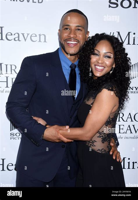 Devon Franklin and wife Meagan Good attending the "Miracles From Heaven ...