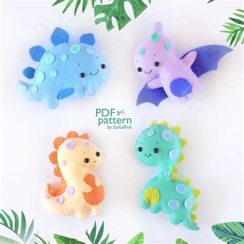 Динозавры из фетра | Felt toys patterns, Felt toys, Stuffed toys patterns