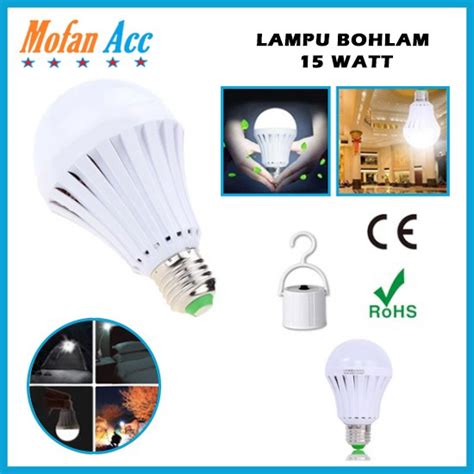 Lampu Emergency Led Sx 15w Sentuh Nyala Bohlam 15 Watt Hand Sensor