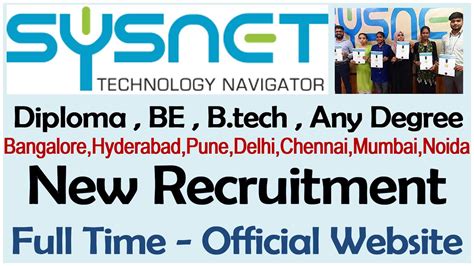 Sysnet Global Technologies Hiring For Fresher Exp Engineers Freshers