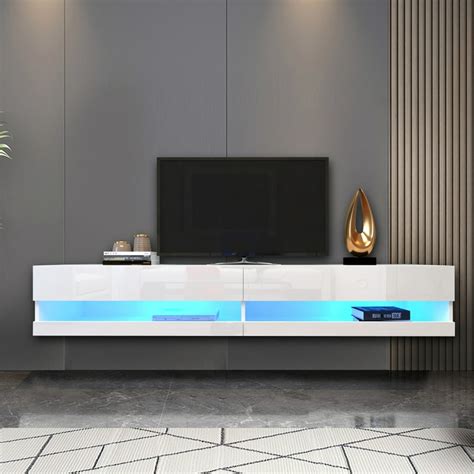 Tv Stand For 80inch Tv Universal Tv Stand Modern Tv Cabinet With 20 Color Led Wall Mounted