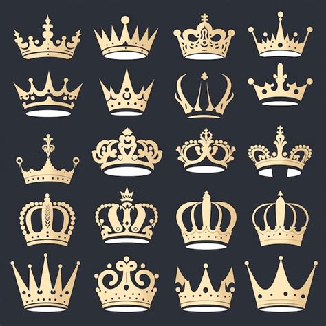 Premium Photo A Royal Crown Black And White Vector Silhouette Head