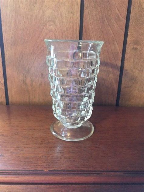 Vintage Indiana Glass Whitehall Colony Cubist Clear Goblet Etsy