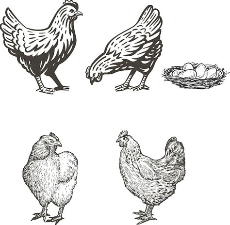 Premium Vector Hand Drawn Chicken And Eggs