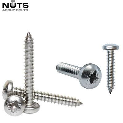 POZI PAN HEAD A2 STAINLESS STEEL SELF TAPPING SCREWS TAPPERS No 6 3