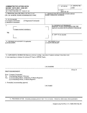 Fillable Online Navmc Administrative Action Fax Email Print