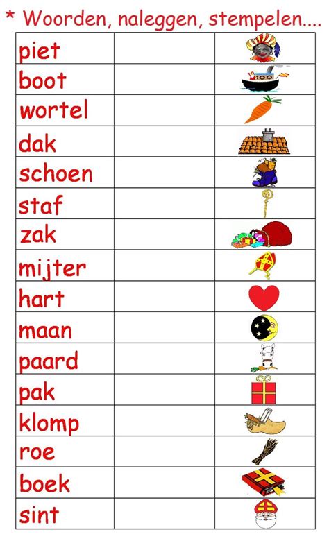 Sinterklaaswoorden Sinterklaas Activiteiten Woorden