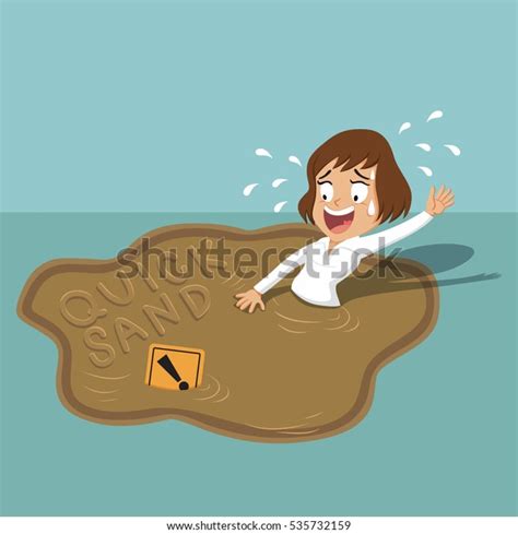 Businesswoman Quicksand Vector Illustration Cartoon Stock Vector (Royalty Free) 535732159 ...