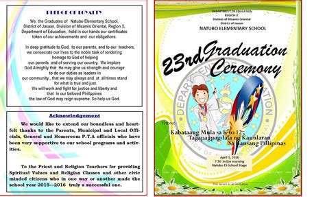 Editable Graduation Program Template