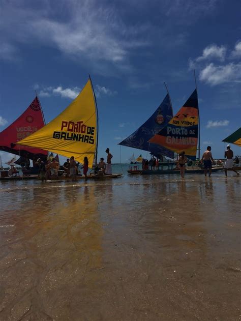 Several Sail Boats With Flags On The Beach