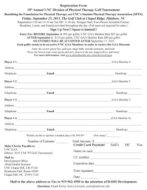 Fillable Online Med Unc Registration Form Th Annual Unc Division Of