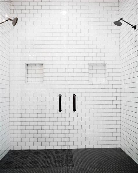 White Subway Tile With Black Grout Shower All You Need Infos