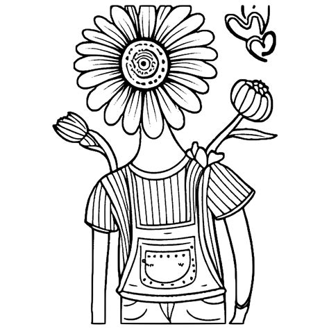 Moms Flowers Whimsical Coloring Page · Creative Fabrica