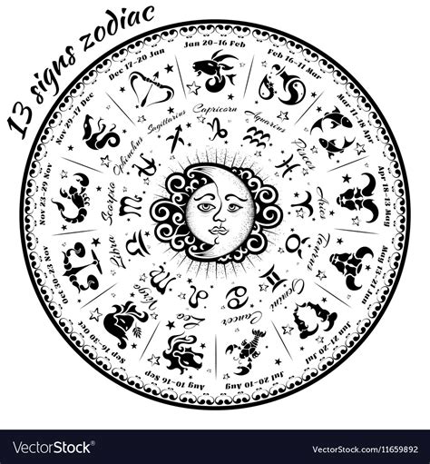 13 signs of the zodiac Royalty Free Vector Image