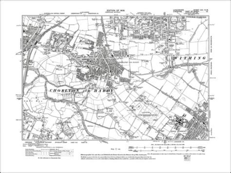 map chorlton cum hardy didsbury nw lancs nw repro ebay uk